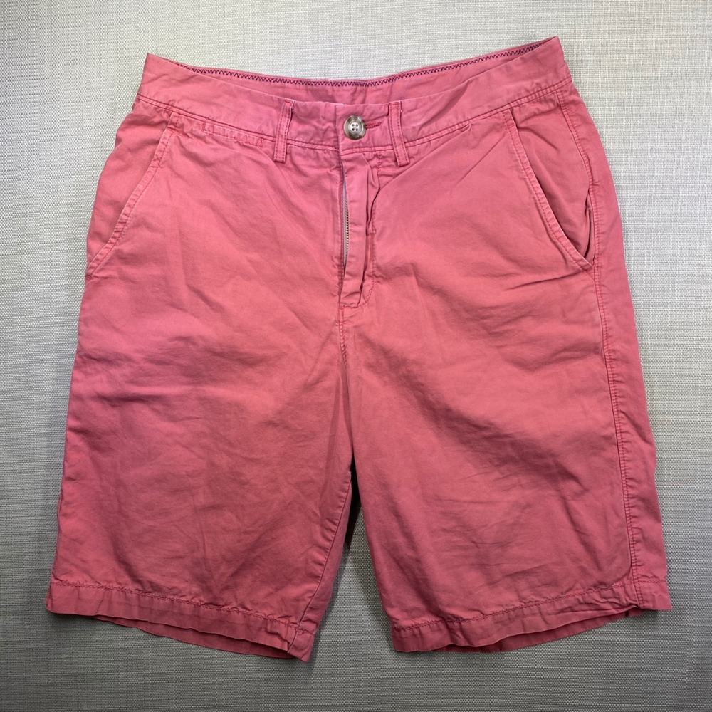 johnnie-O West Coast Prep Mens Salmon Pink Salmon Cotton Chino Shorts Size 30